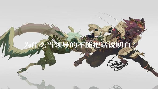 为什么当领导的不能把话说明白？